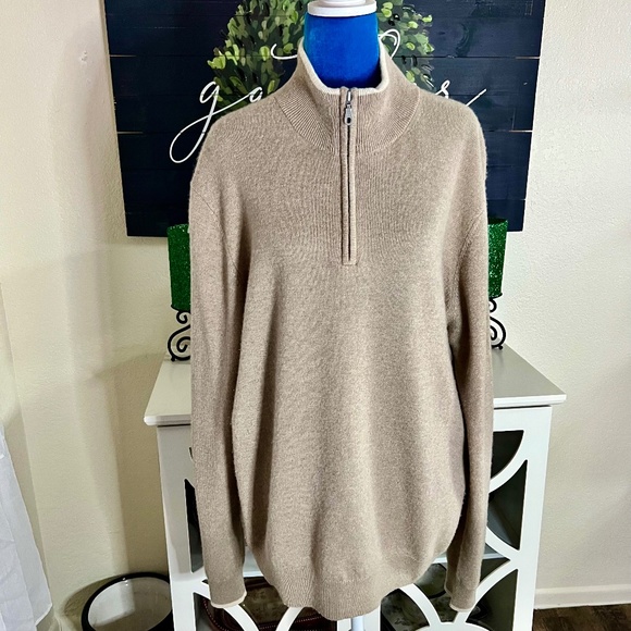 Neiman Marcus Other - Neiman Marcus Cloud Cashmere Mens 1/4 Zip Knit Sweater Long Sleeve XL